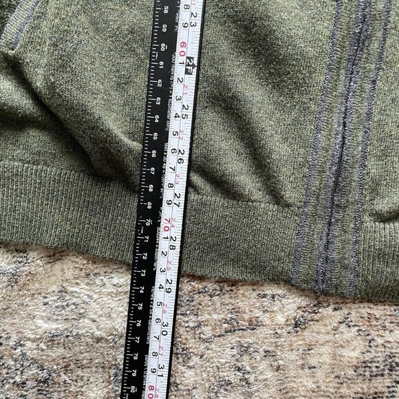 Tasso Elba Elbow Patch Sweater Men XL Green Full Zip Collared Lightweight Jacket - Picture 11 of 12